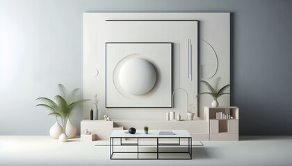 Minimalist design, clean graphics, vast negative space
