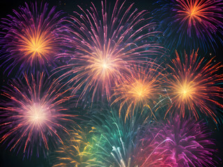 New Year fireworks background with vibrant colors