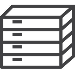 Simple vector box of paper outline icon on white background