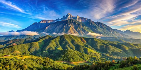 Majestic view of Kinabalu mountain peak in Sabah Malaysia, Kinabalu, peak, mountain, Sabah, Malaysia, breathtaking, majestic