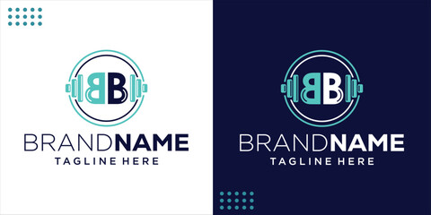 Creative BB and Barbell Logo, Design Inspiration, Illustration, Vector