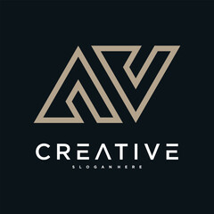 Creative abstract initial letter N logo design. Preamium Vector