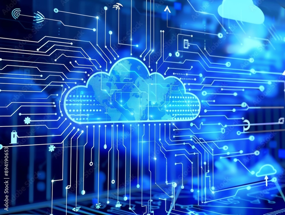 Poster cloud computing technology concept - ai