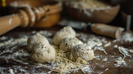 Fototapeta premium Caraway cheese dough