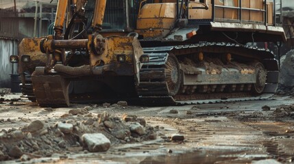 Excavator on Construction Site.