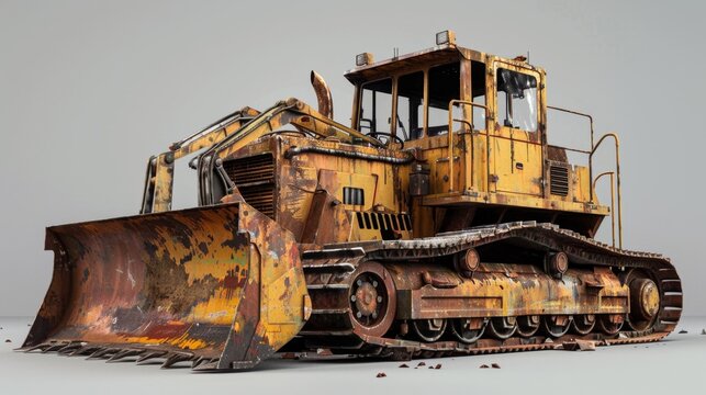 Rusty Old Bulldozer. - Powered by Adobe