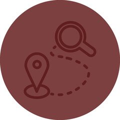 Tracking Vector Line Maroon Circle Maroon