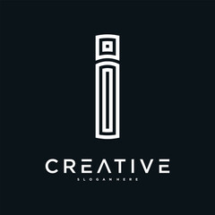 Creative abstract initial letter I logo design. Preamium Vector