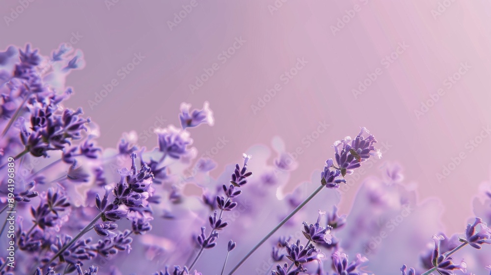Poster illustrate a clean background with a solid lavender color. the design should be serene and calming, 