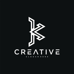 Fototapeta premium Creative abstract initial letter K logo design. Preamium Vector