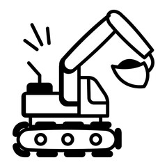 A doodle style icon of snow blower 