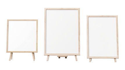 Collection Of Assorted Whiteboards Small Medium And Large For Classroom Ads And Promotions isolated on transparent background. Generative ai