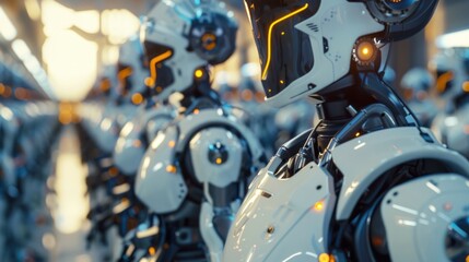 Fototapeta premium AI robot team