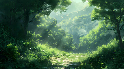 Sunlit Forest Path