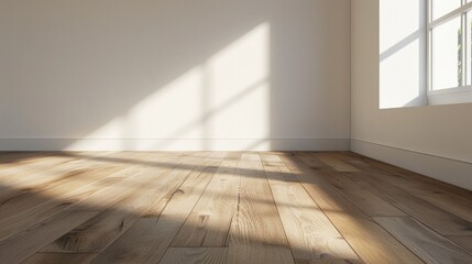 White wall and oak floor