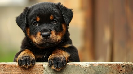 cute Rottweiler puppy 