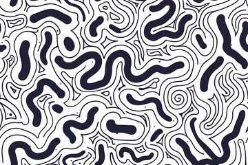 Obraz premium Intricate design with disordered wavy strokes. Silhouette backdrop. Conceptual twisted and eccentric sketches.