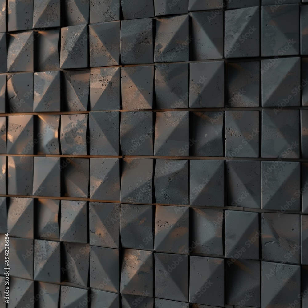 Poster abstract background modern tile wall 3d rendering