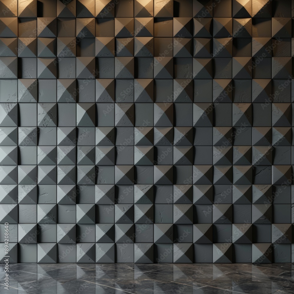 Poster abstract background modern tile wall 3d rendering