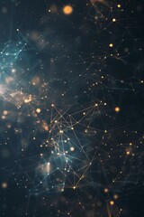 Fototapeta premium Abstract glowing network of lines and dots on a dark background