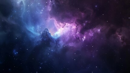 Naklejka premium Cosmic Wonders and Celestial Serenity with Deep Space Nebula and Starlit Sky