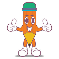 cute pencil classic character mascot icon logo, editable vector hand drawn