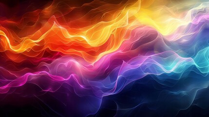 Fototapeta premium Abstract waves of color and light, colorful abstract digital painting, vibrant and dynamic visual art