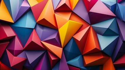 Fototapeta premium Complex 3D geometric shapes and patterns in vivid colors, digital 3D geometric patterns, abstract art