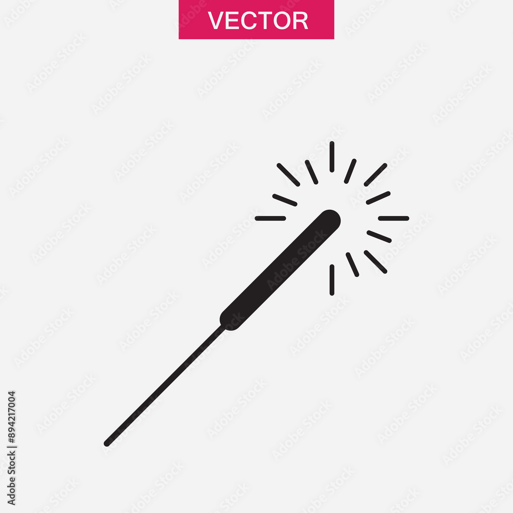 Poster sparkler vector icon. simple illustration of sparkler on white background..eps