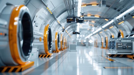 Underground facility with high-tech scanning equipment and hidden monitoring systems for illegal activities.