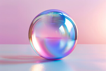 Background with smooth abstract objects in holographic colors