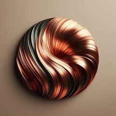 Copper metallic paint stroke with a warm and reflective surface,