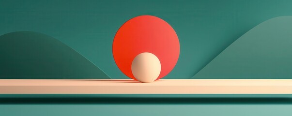 Digital frame with balanced elements, minimalist style, flat design illustration