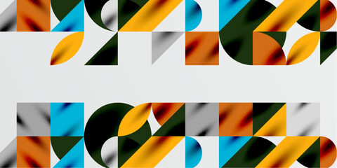 Triangles, round triangles and circles techno art. Vector Illustration For Wallpaper, Banner, Background, Card, Book Illustration, landing page