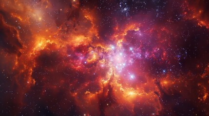 Obraz premium Cosmic Nebula and Starfield Background for SpaceThemed Design, Poster, or Print