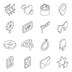 Pack of Celebration Linear Icon 

