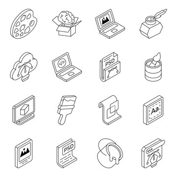 Set of Designing Linear Icons 

