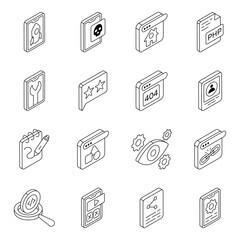 Set of Designing Tools Linear Icons

