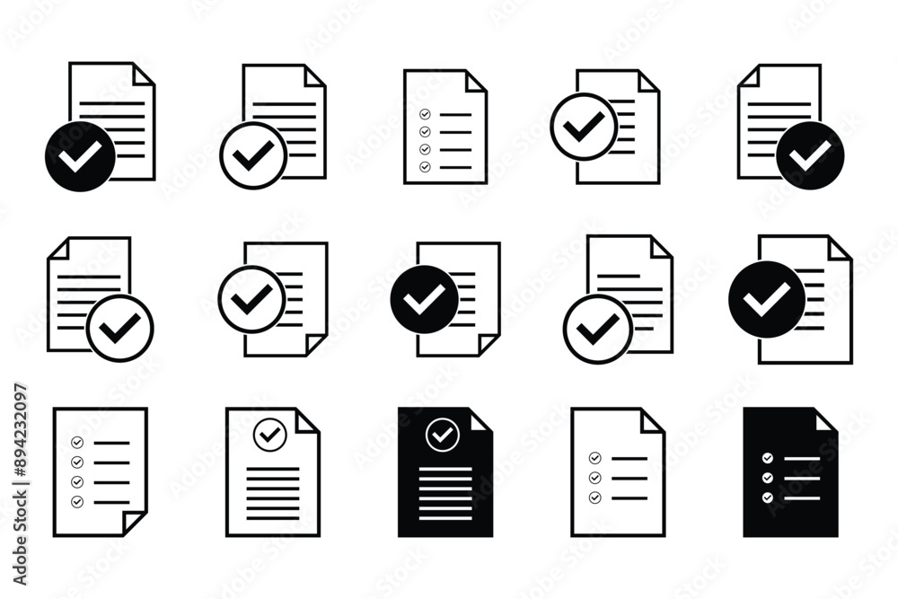 Poster clipboard with check mark icon isolated on background. checklist sign symbol for web site and app de
