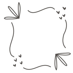 frame with flowers and leaves