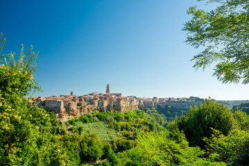 Obraz premium Pitigliano, Italy. Panoramic view of the old town 