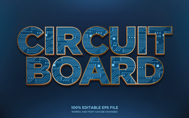 Circuit Board 3D editable text style effect	

