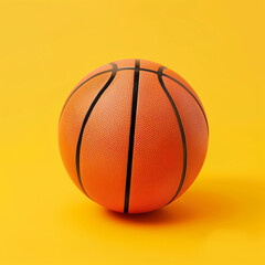 Obraz premium basketball isolated on soft yellow background