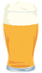 キンキンに冷えたビールのイラストアイコン／シュワシュワなし
