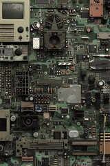 Fototapeta premium A closeup view of a circuit board with various electronic components