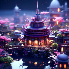 Fototapeta premium chinese temple in the night