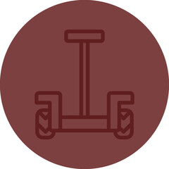 Segway Vector Line Maroon Circle Maroon
