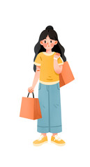 woman with shopping bags