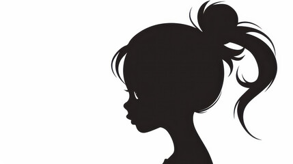 Delicate silhouette of a striking woman, capturing elegance and beauty against a minimalist white backdrop. Stunning fashion concept.