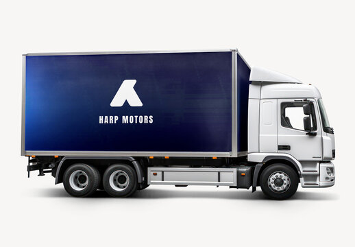 Delivery Truck Mockup With Generative AI